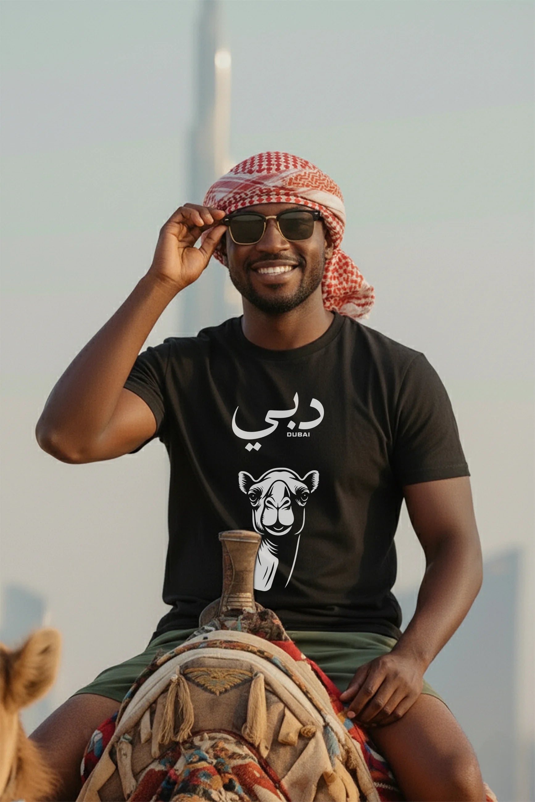 SOOQY “The Camel” Dubai T-Shirt — Desert-Inspired Strength & Timeless Resilience