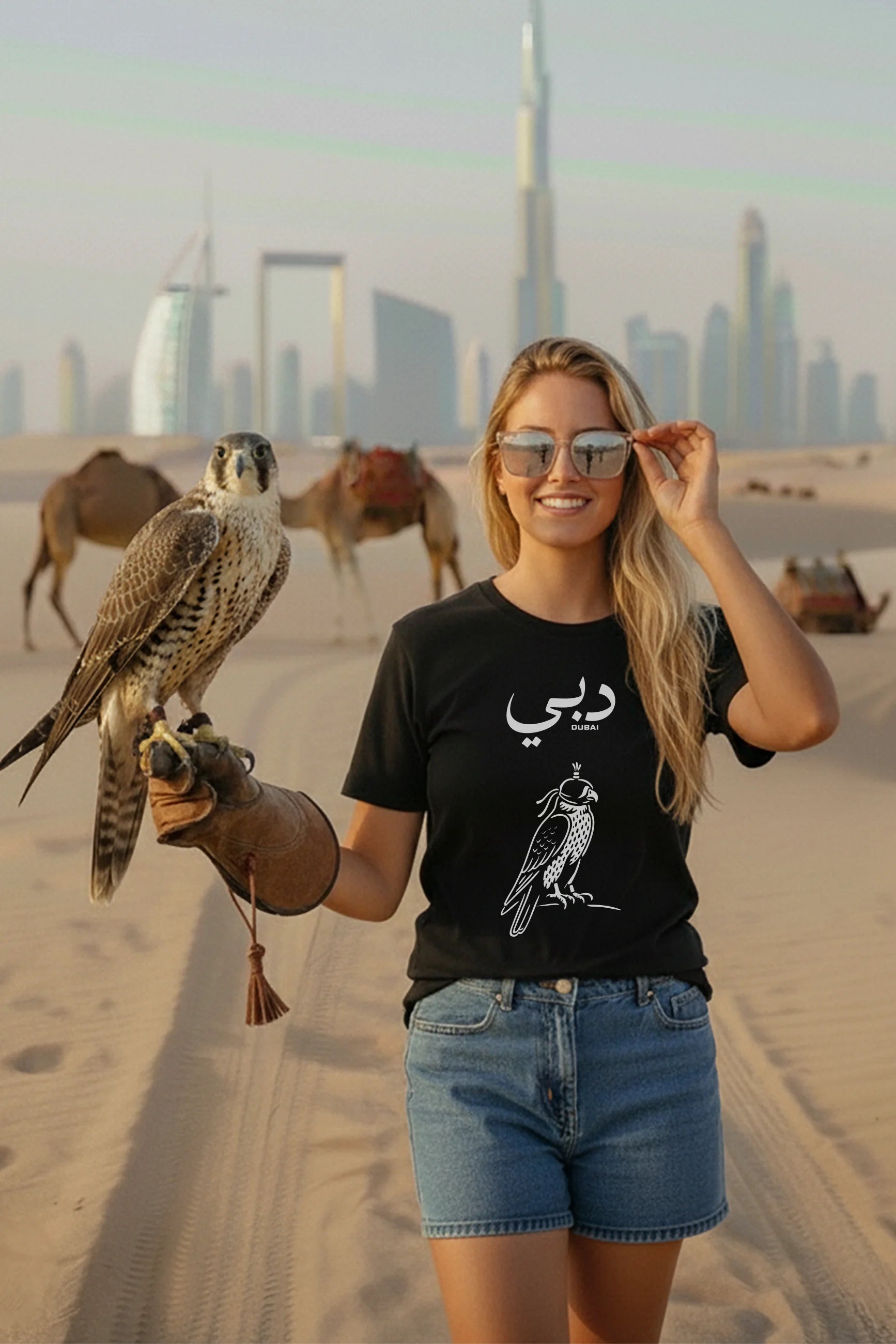 SOOQY “The Falcon” Dubai T-Shirt — Freedom, Focus & Desert Spirit