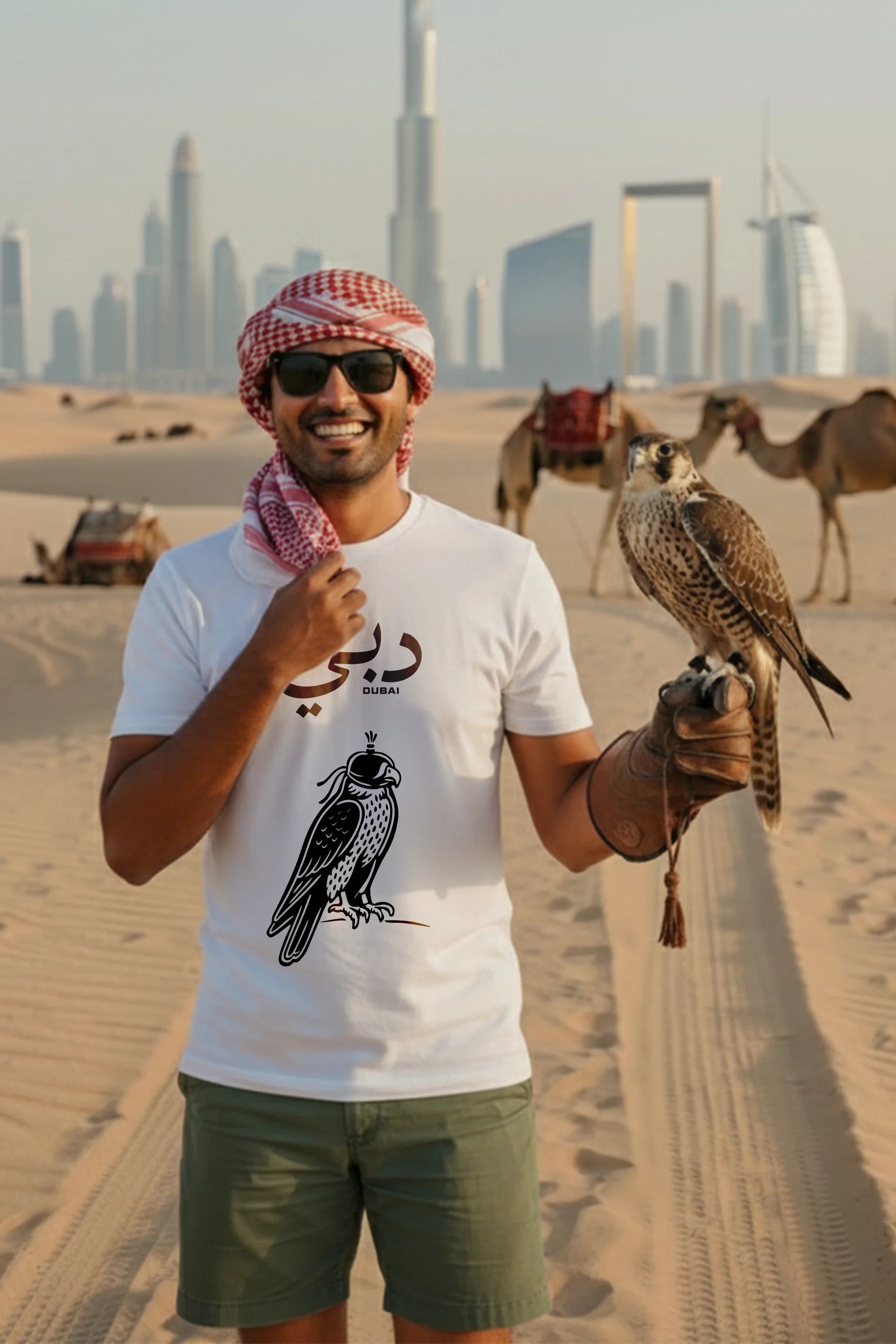 SOOQY “The Falcon” Dubai T-Shirt — Freedom, Focus & Desert Spirit